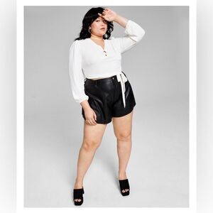 NWT And Now This | Trendy Plus Size Cropped O-Ring Top |  Size 1X